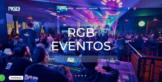Sitio web de productoras de eventos.